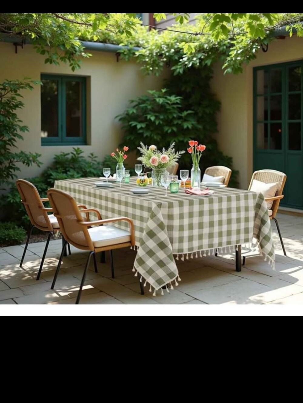 Spring Checkered Tablecloth Rectangle Washable Buffalo Plaid Table Cover